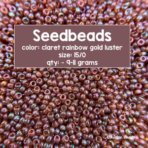 Tamanho 15/0, miçangas japonesas Miyuki, brilho dourado arco-íris Claret, código # 15-302