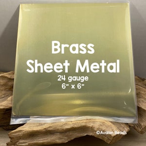 Brass Sheet for Metal Stamping, 24 Gauge, 6x6 Inches