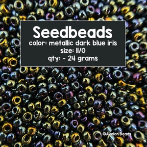 Size 11/0 Japanese Miyuki Seedbeads, Metallic Dark Blue Iris, Code # 11-452