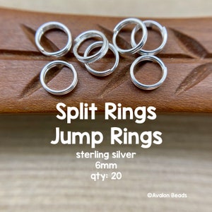 Sterling Silver Split Jump Rings, 6mm, 20 Pieces
