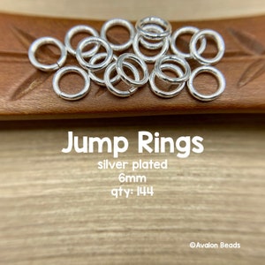 6mm Jump Rings, Silver Plate, Open Rings, 144 Pieces
