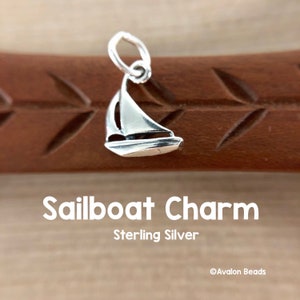 Sterling Silver Sailboat Charm, 12x15mm
