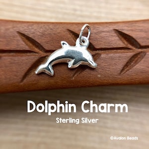 Sterling Silver Dolphin Charm, 15mm