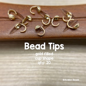 Gold-Filled Bead Tips, Cups Shape, 20 Pieces