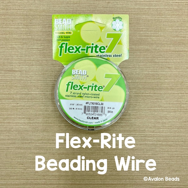 Flex-Rite Beading Wire, Medium, .018, Clear, Silver Tone, 30 Feet