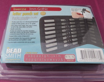Alphabet Stamp Set - 3mm Gothic - Lowercase Font - Includes a Great Labeled Storage Case