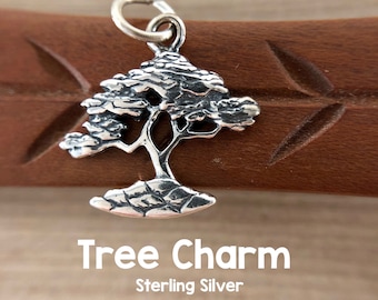 Sterling Silver Cypress Or Japanese Bonsai Tree Charm