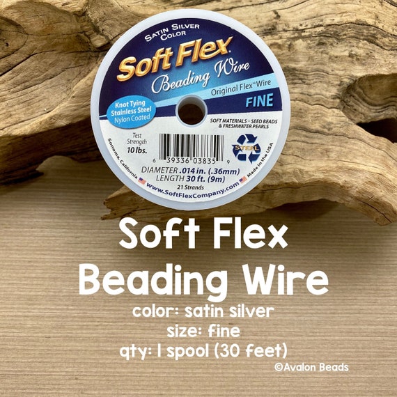 Soft Flex Satin Silver FINE Beading Wire