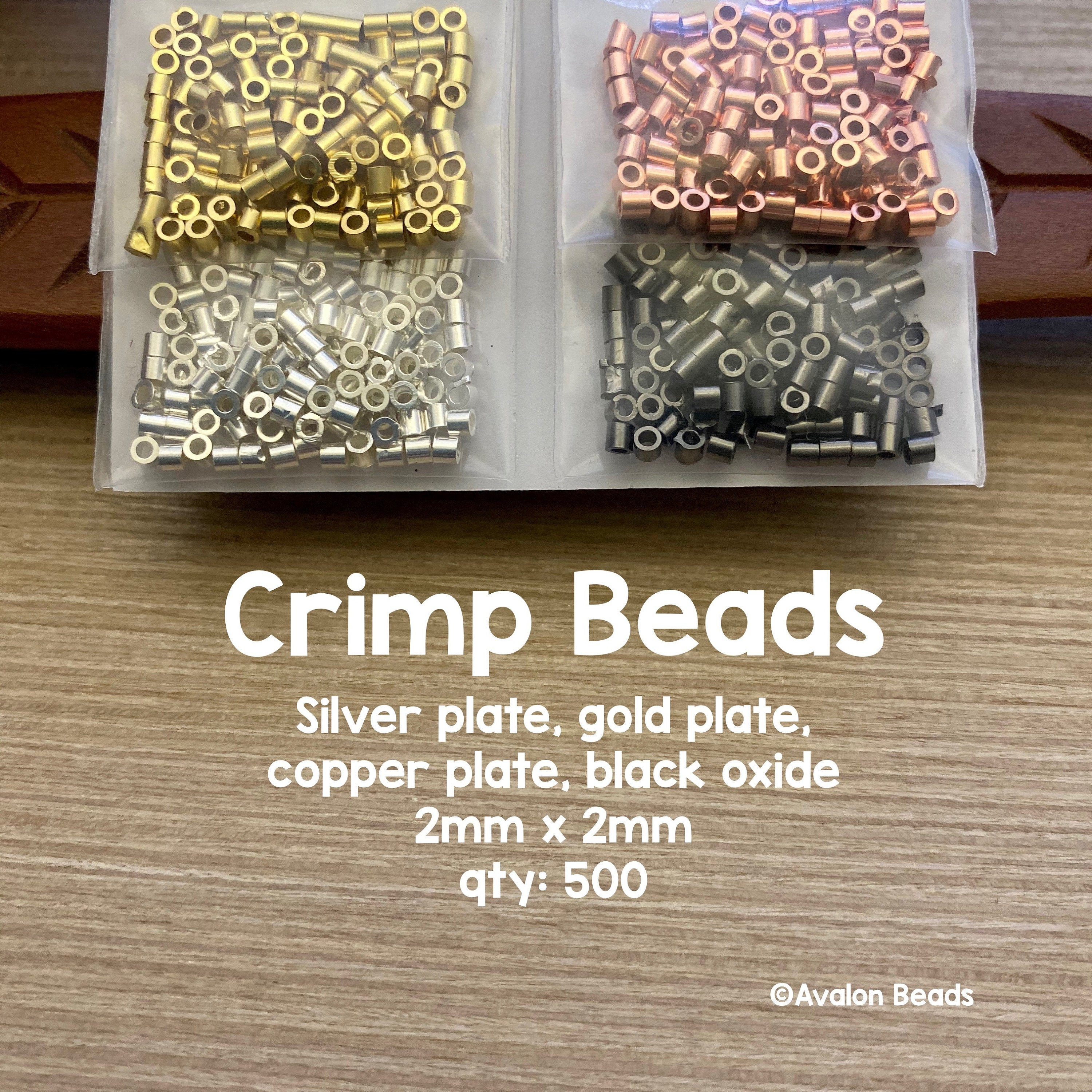 Copper Round Crimp Beads (2mm, Set of 100)