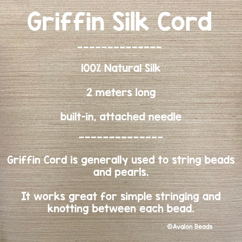 Griffin Silk Cord With Needle 2 packs Size 6 Beige Etsy