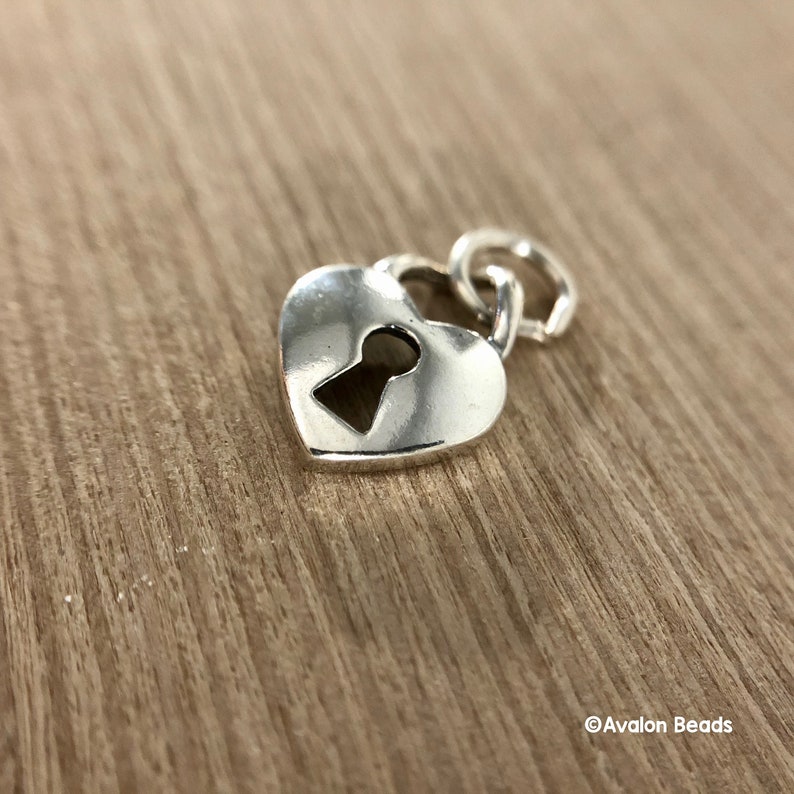Sterling Silver Heart Lock Charm