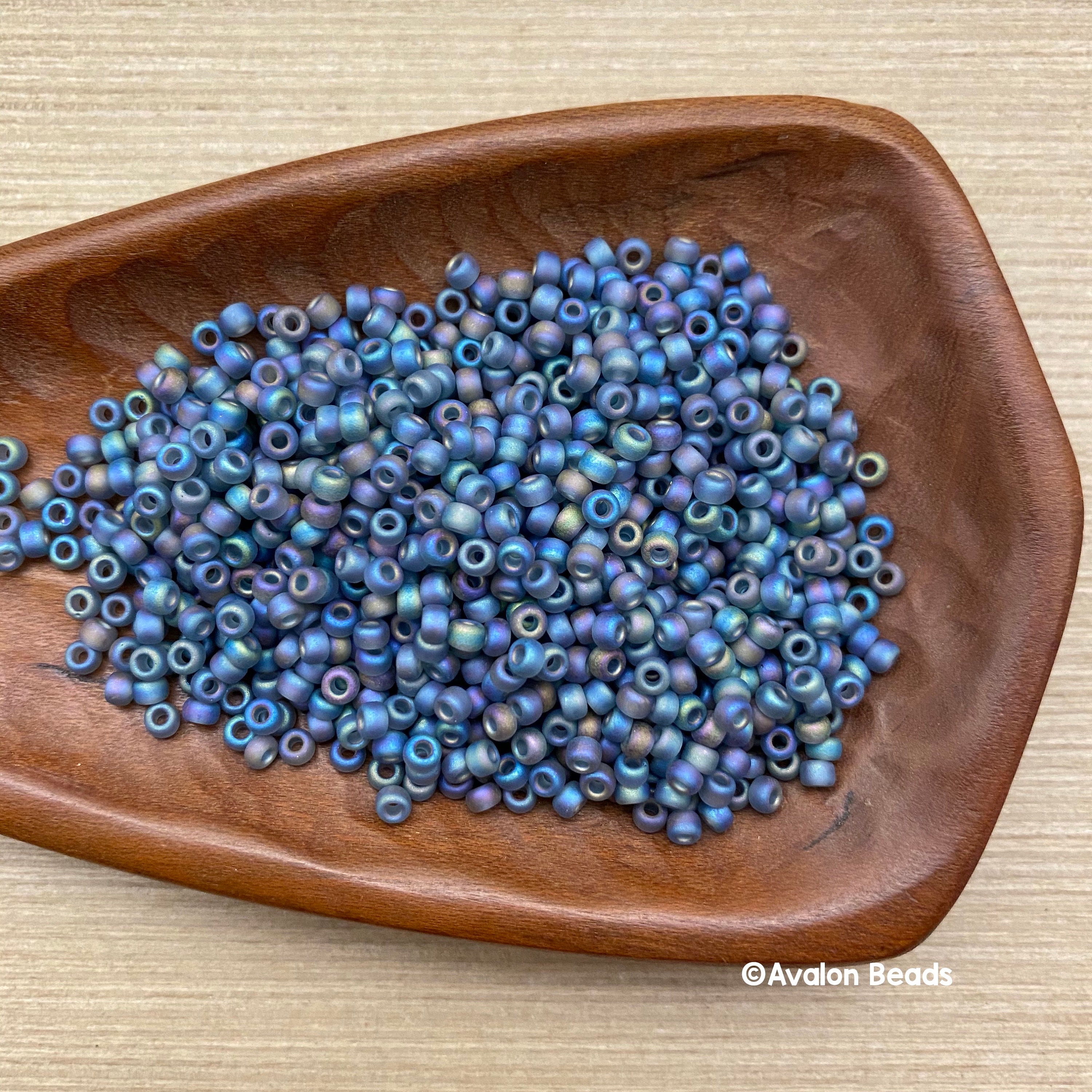 Size 8/0 Japanese Miyuki Seedbeads, Matte Transparent Gray
