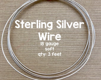 18 Gauge Sterling Silber Draht, weicher Draht, 3 Fuß