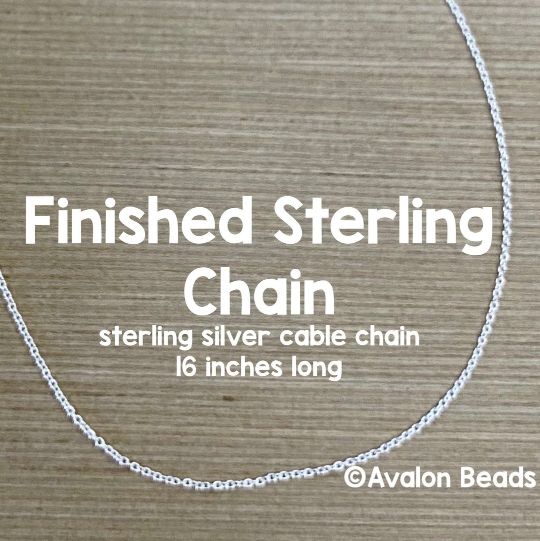 Finished Sterling Cable Chain, 16 Inches Long, With Lobster Clasp - Etsy