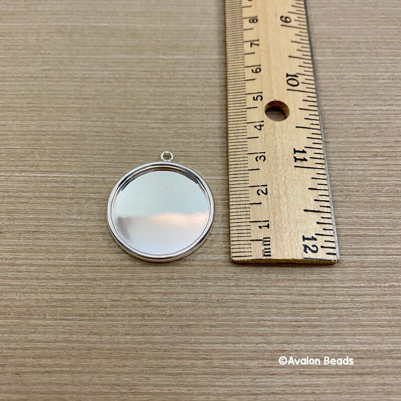 Pendant Bezel Blanks 25mm Sterling Plated Blank Bezels Etsy