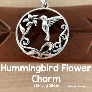 Hummingbird Charm, Sterling Silver