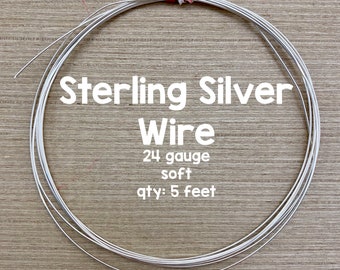 24 Gauge Sterling Silber Draht, Weicher Draht, 5 Füße