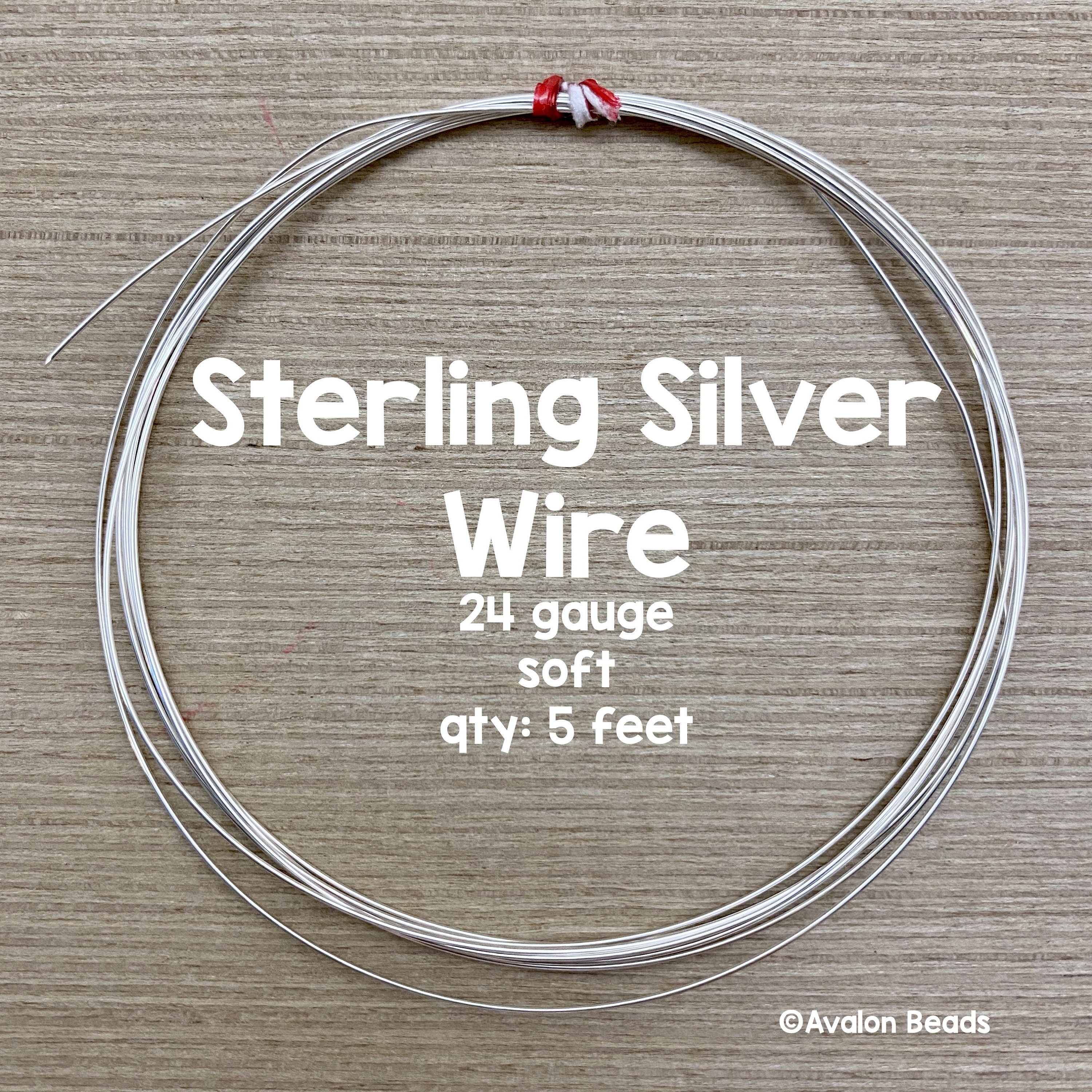 24 Gauge Sterling Silver Wire, Soft Wire, 5 Feet 