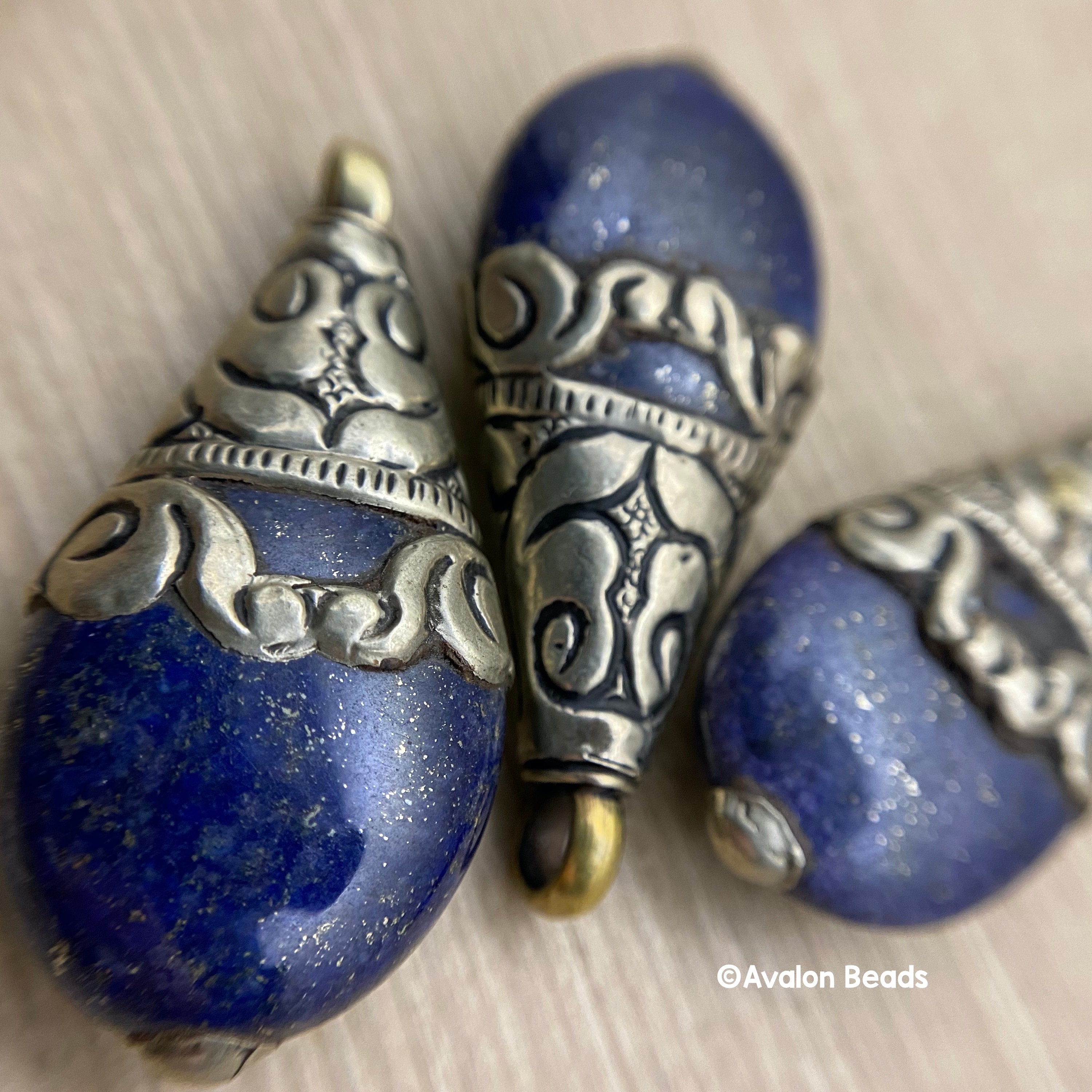 Pendentif Argent Avec Lapis-lazuli - Origine Inde/Népal, Neuf Sans Emballage