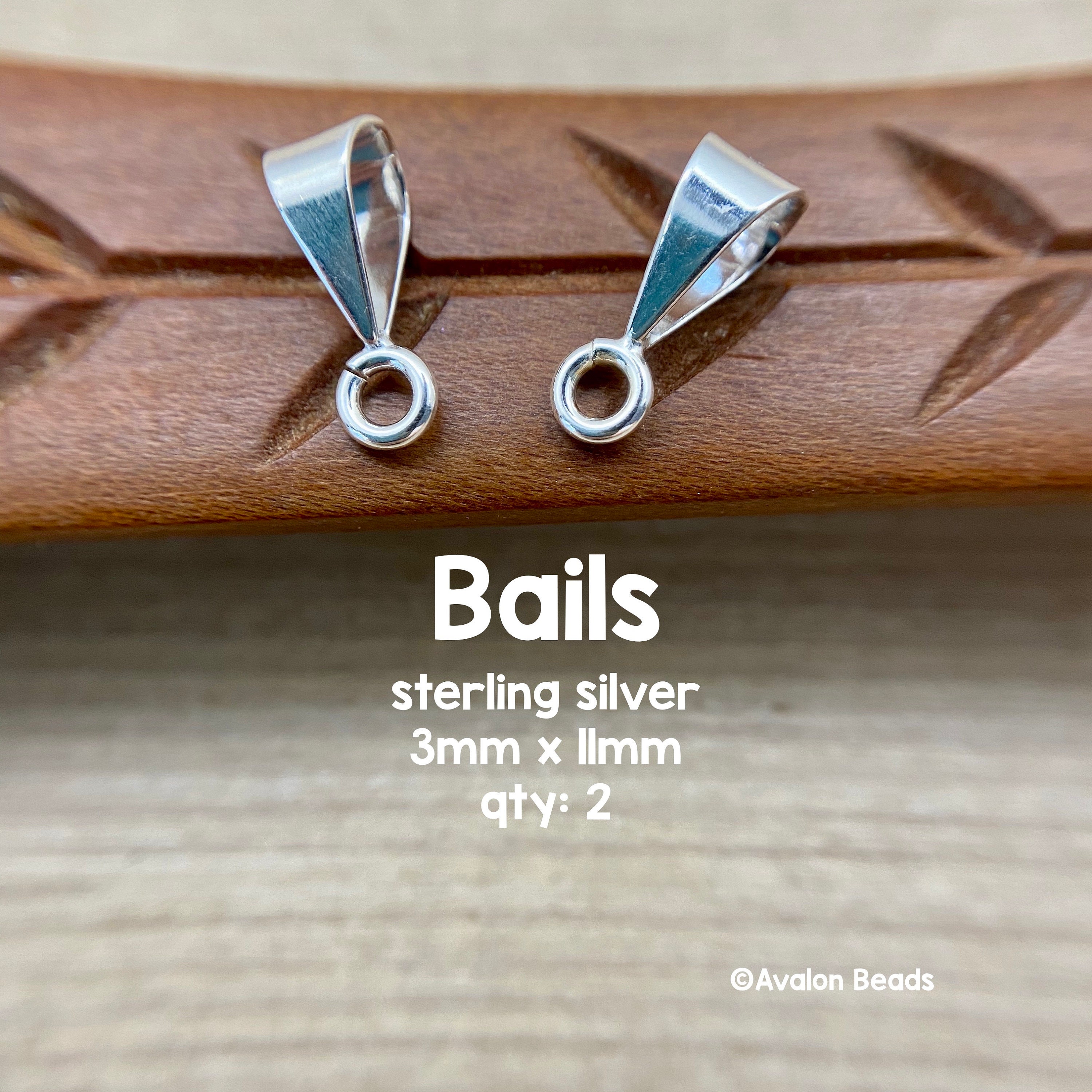 925 Sterling Silver Pinch Bails for Jewelry Making 12.4x8.8mm A2310