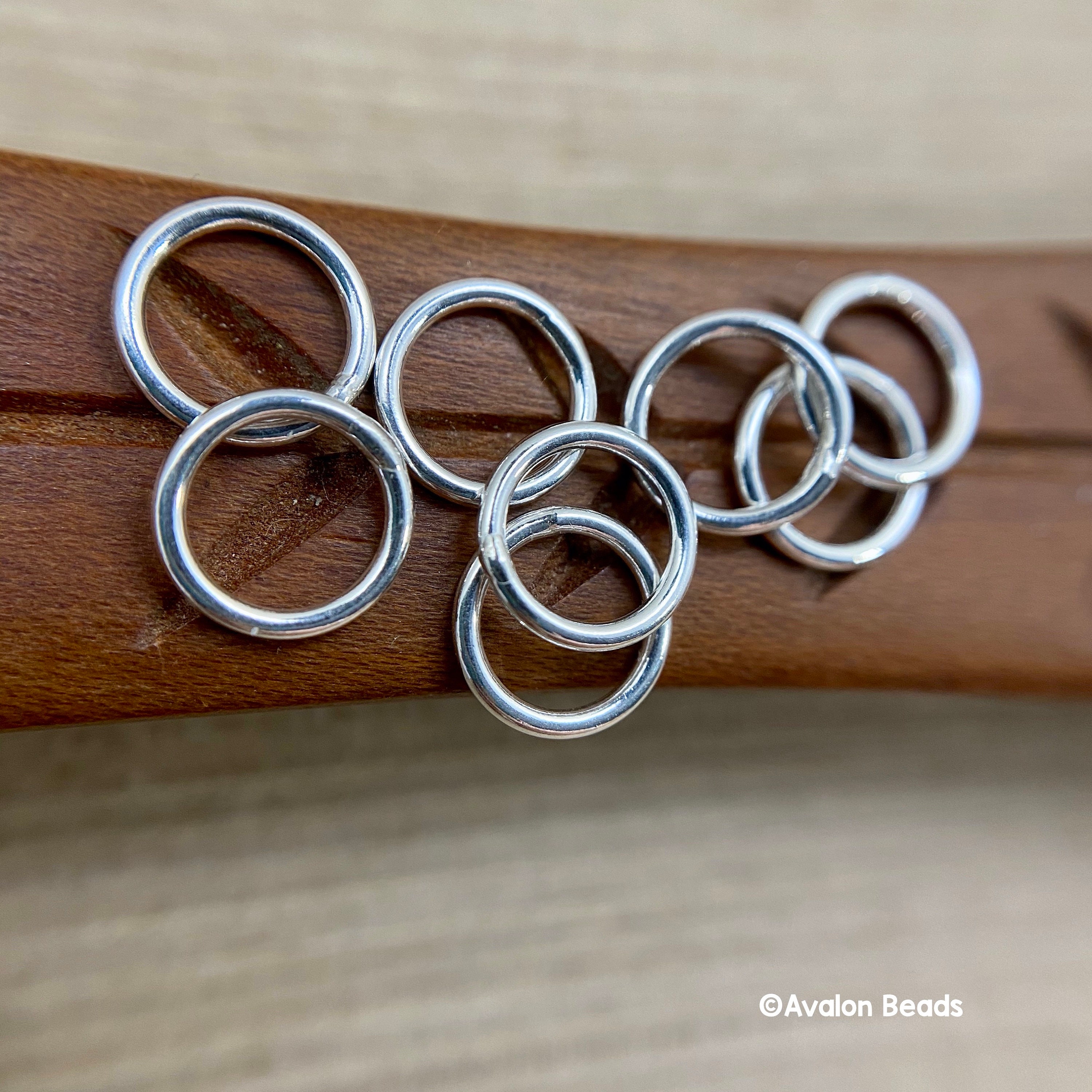 Sterling Silver Soldered Jump Rings 8mm 10 Pieces Etsy