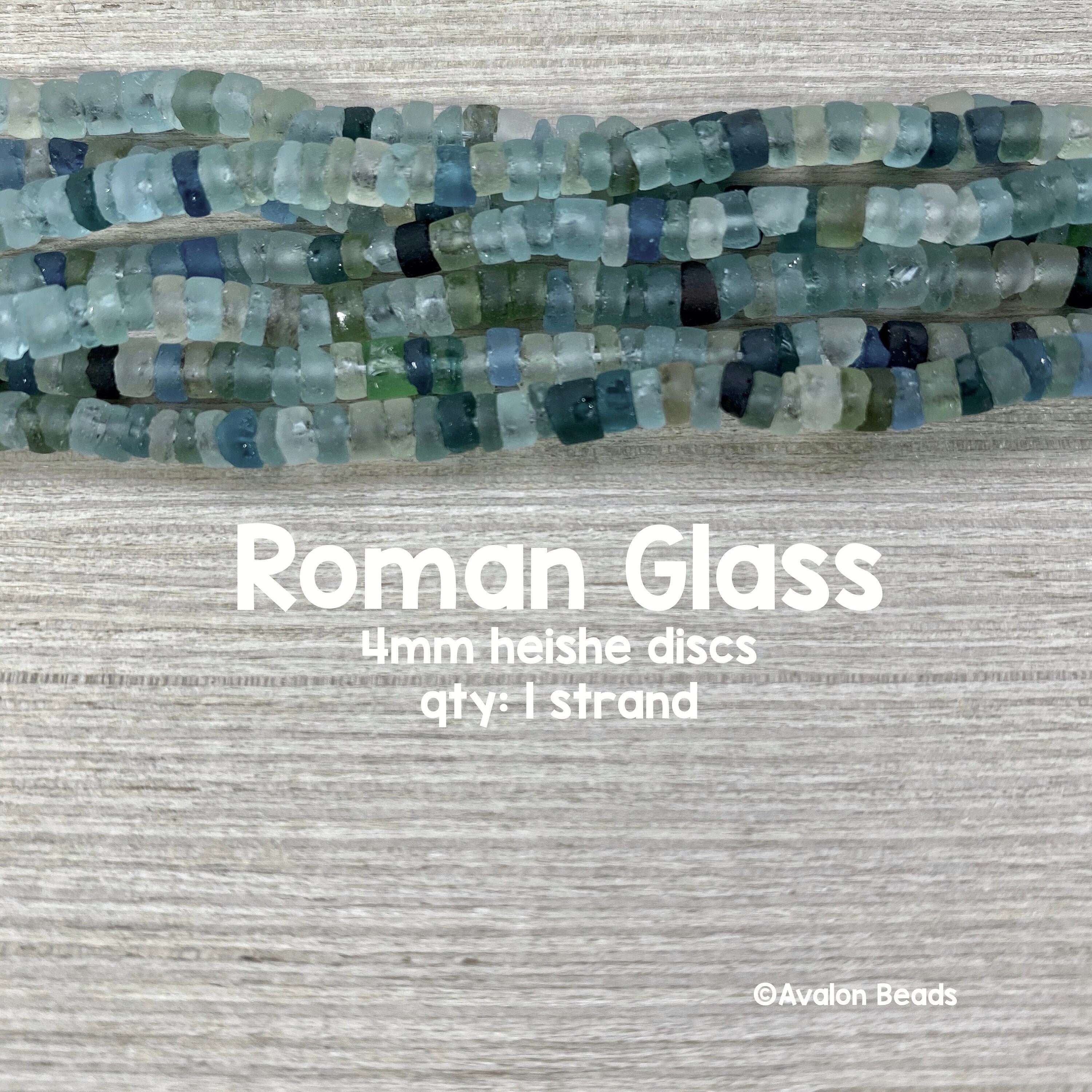 Roman Glass 4mm Saucer Rondelle Bead - 1 strand