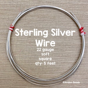 22 Gauge Square Sterling Silver Wire, Soft Wire, 5 Feet