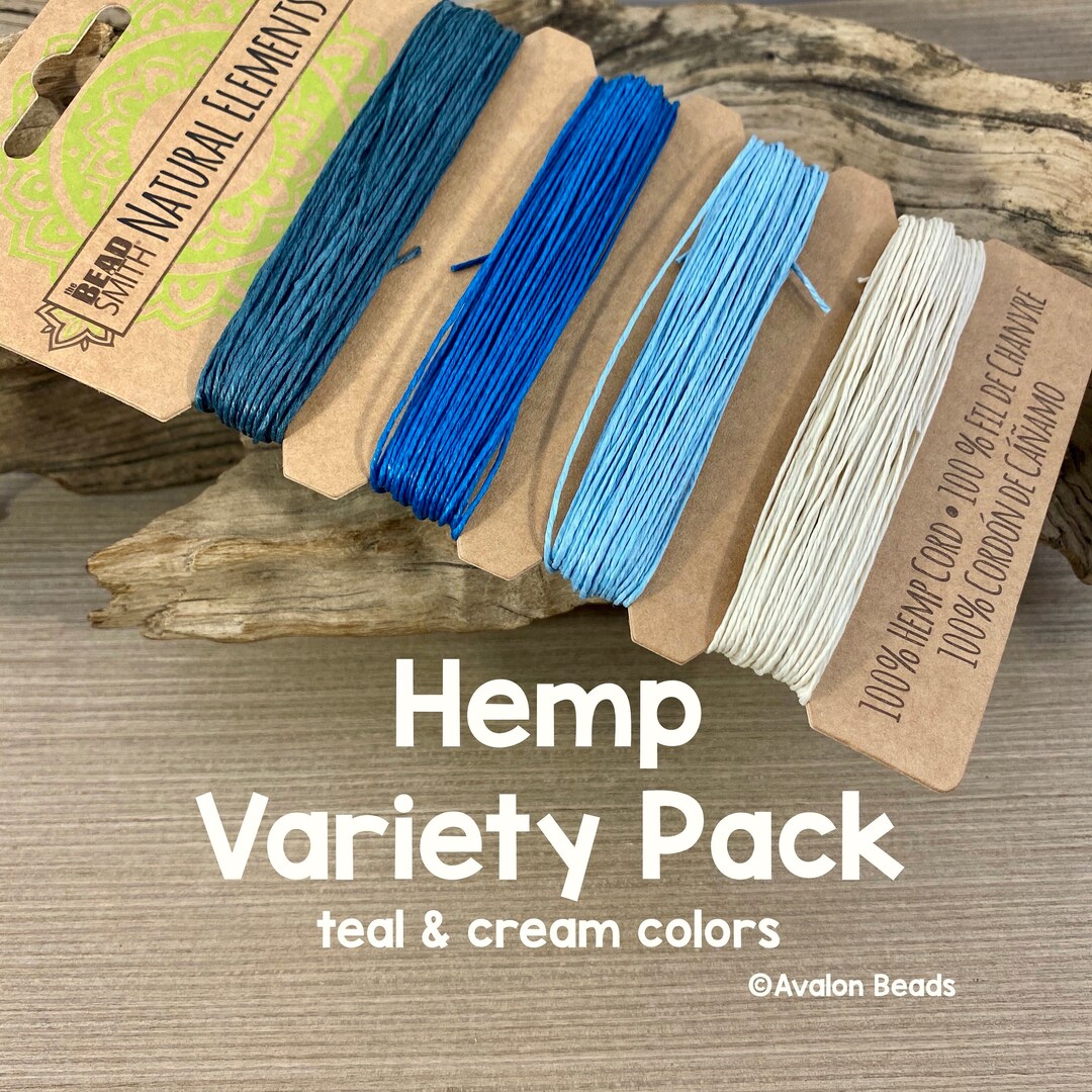 Hemp Cord Variety Pack, 4 Colors: Teals & Cream, Macrame Cord - Etsy