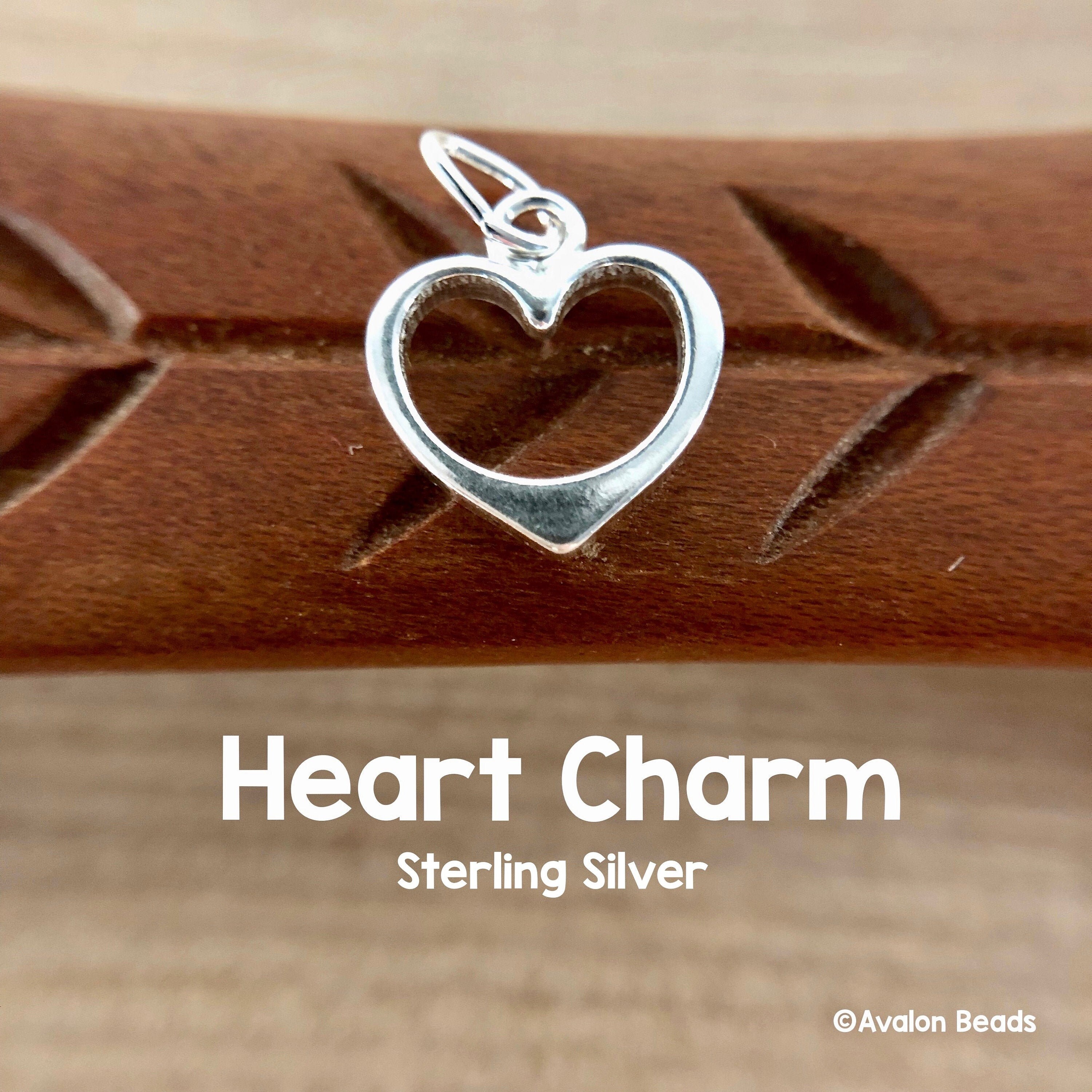 Sterling Silver Heart Charm 12mm Etsy Australia