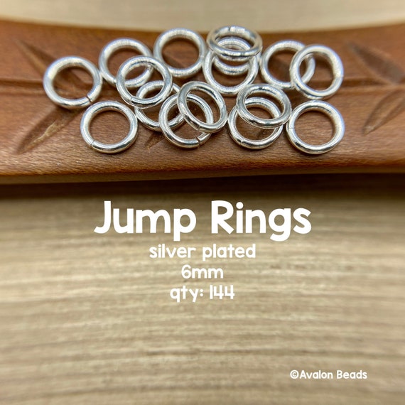6mm Jump Rings, Silver Plate, Open Rings, 144 Pieces