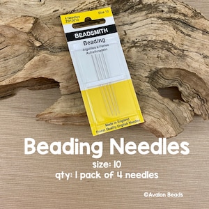 Beading Needles, Size 10, 4 Needles