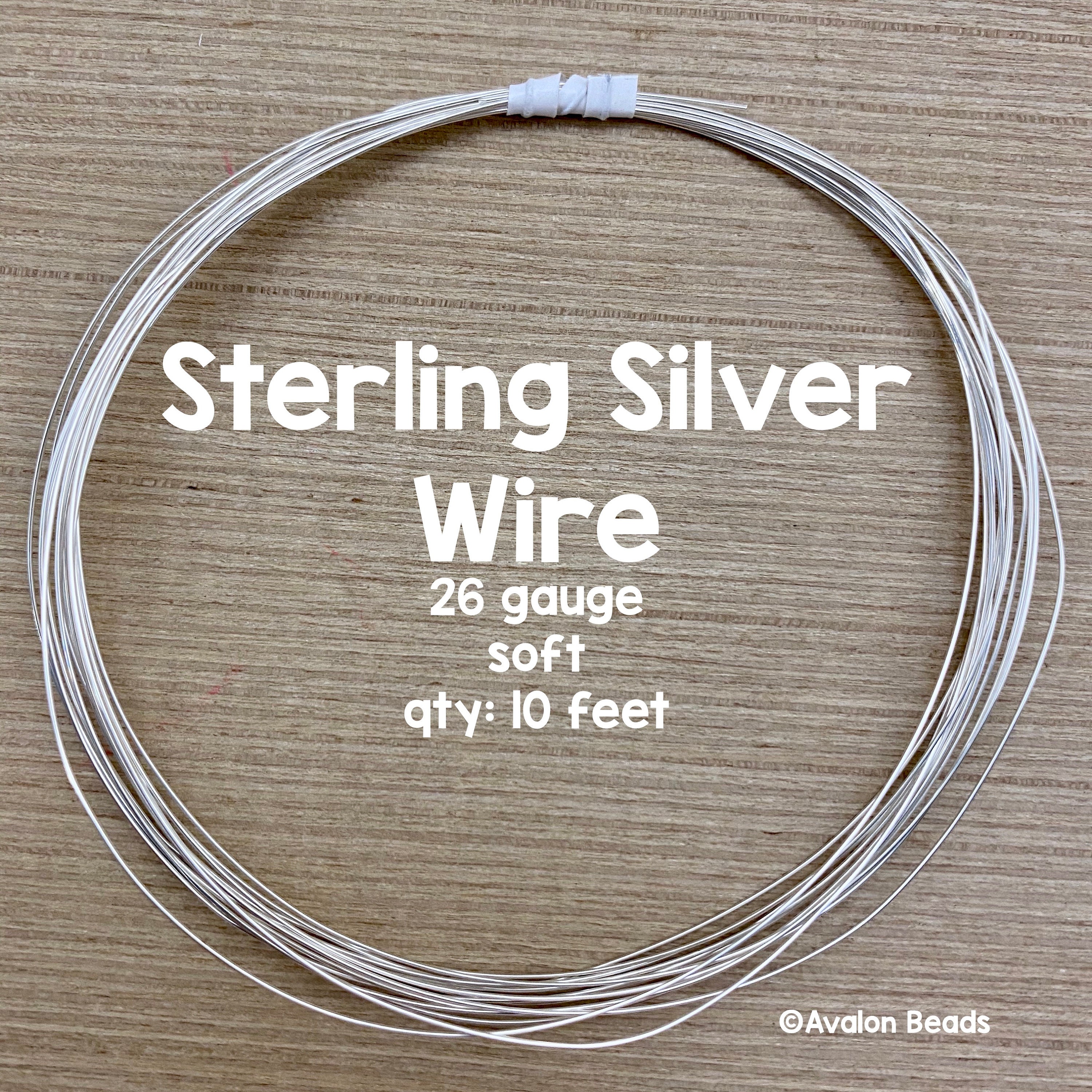 26 Gauge Sterling Silver Wire, Soft Wire, 10 Feet 