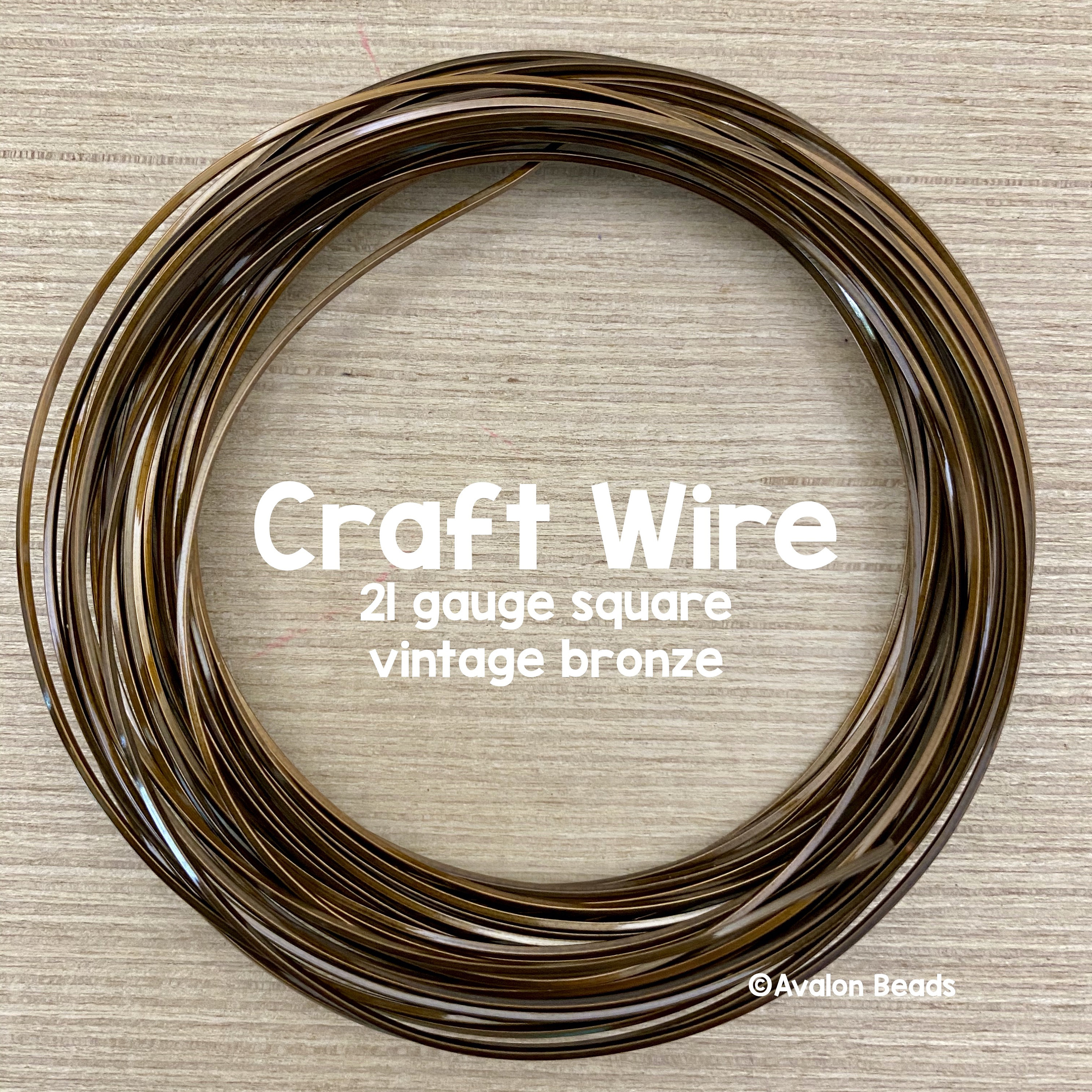 21 Gauge Square Vintage Bronze Craft Wire, 7 Yards 