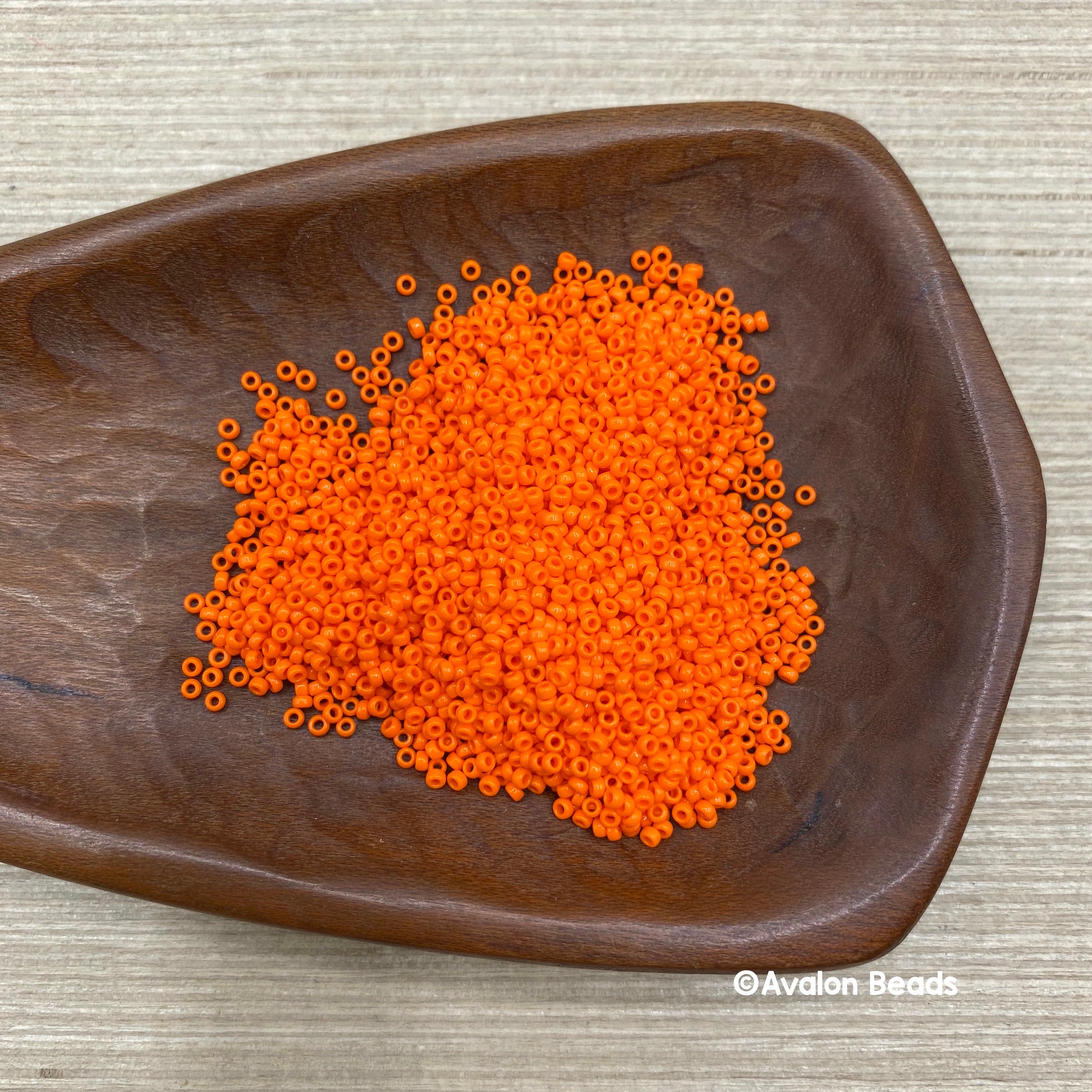 Size 15/0, Japanese Miyuki Seedbeads, Opaque Orange, Code