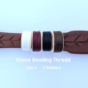 Nymo Beading Thread Variety Pack, 4 Spools, Size D, White, Black, Brown, Burgundy