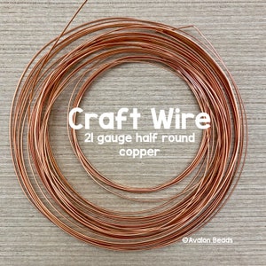 21 Gauge Half Round Copper Wire, 7 Yards