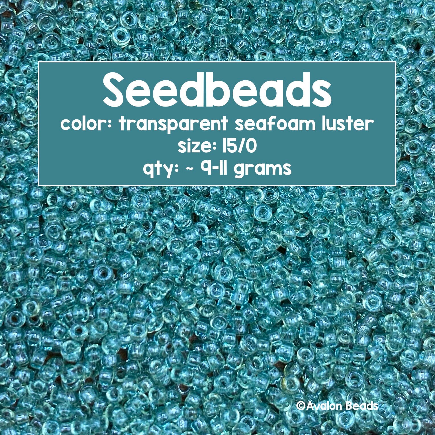 Size 15/0, Japanese Miyuki Seedbeads, Transparent Seafoam
