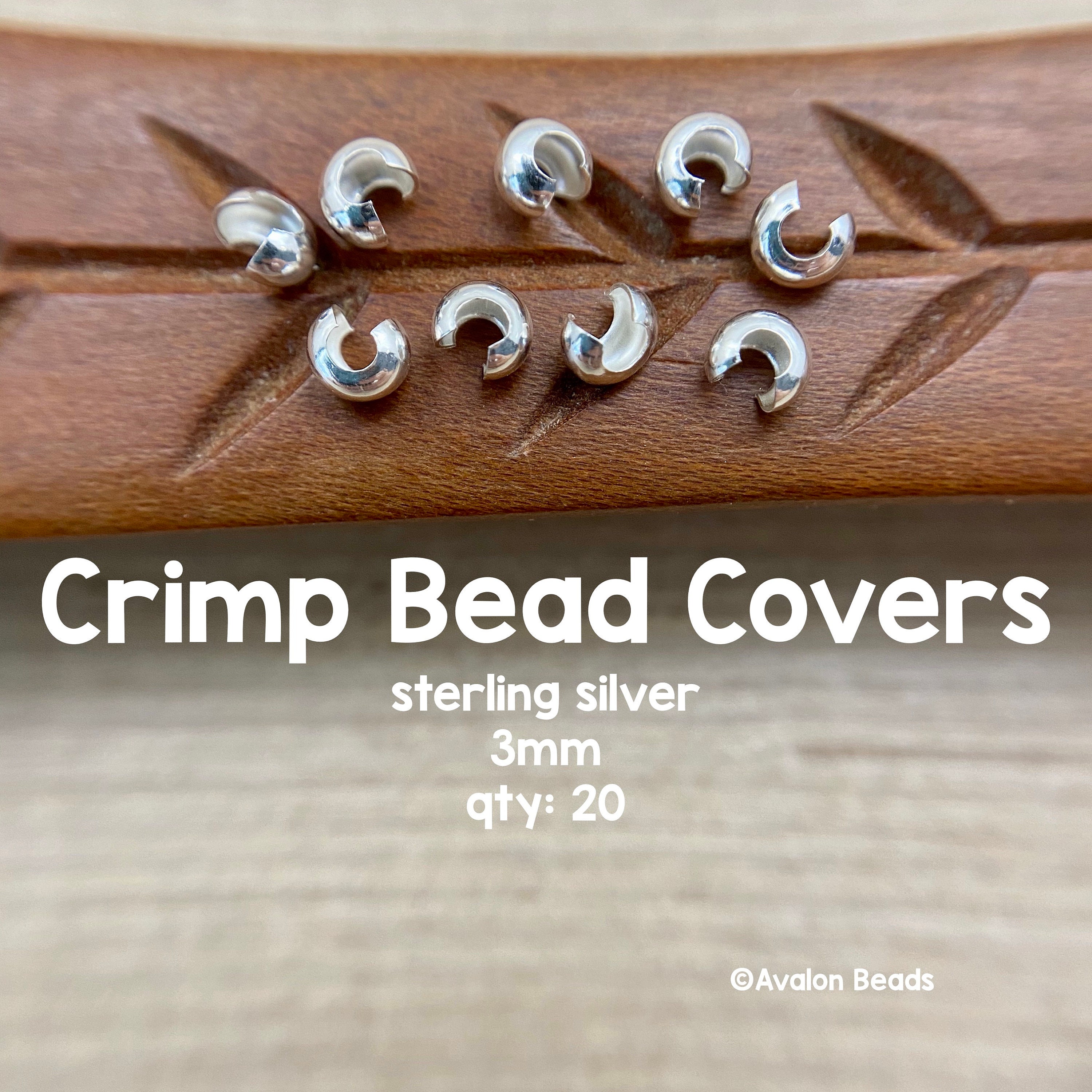 Crimp Covers, 3 mm (.12 in), Silver Plated, 20 pc