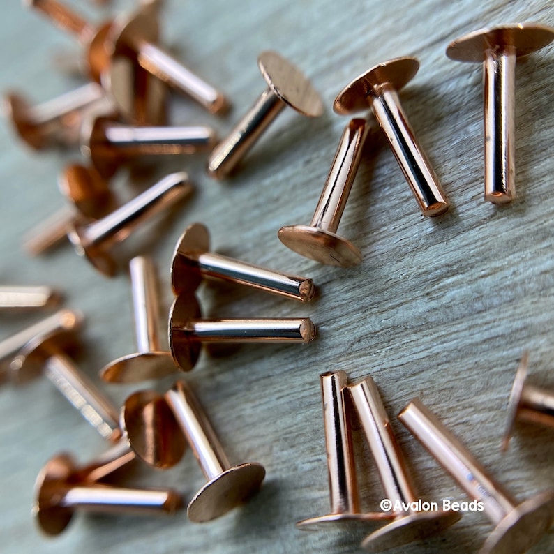 Copper Rivets 1/4 1.3mm 100 Pieces Etsy