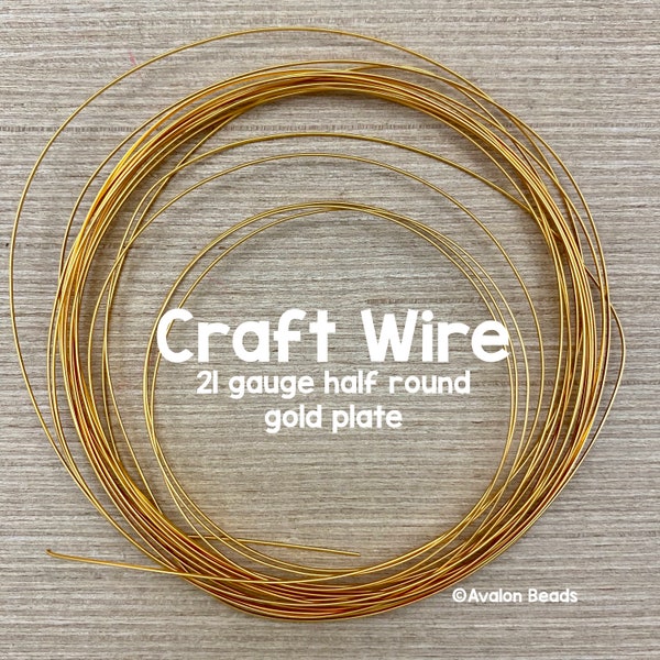 21 Gauge Half Round Gold Colored Wire, 4 Yards