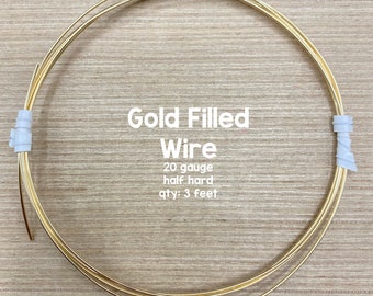 20 Gauge Gold Filled Wire, Half-Hard Wire, 3 Feet