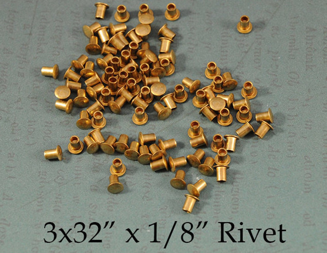 3/32 x 1/8 Genuine Brass Rivets for EZ Rivet Tool Etsy