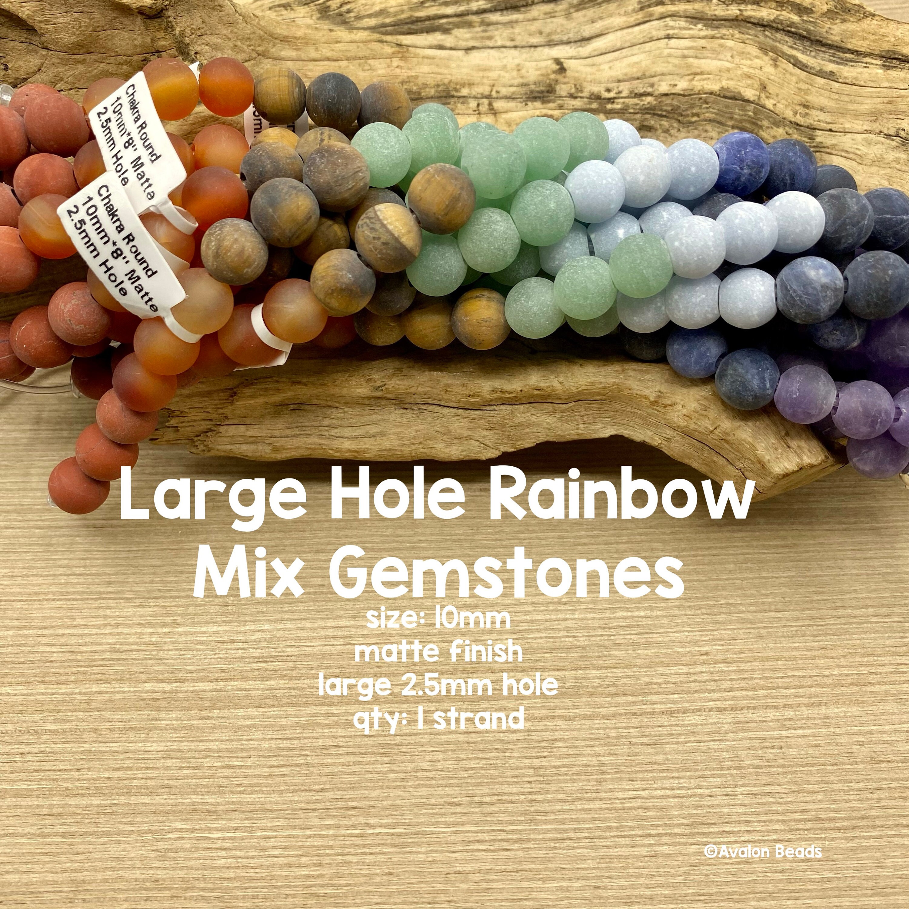 Natural Gemstone Beads, Matte 7 Chakra Mix, 10mm Round