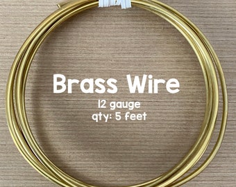 12 Gauge Brass Wire, 5 Feet