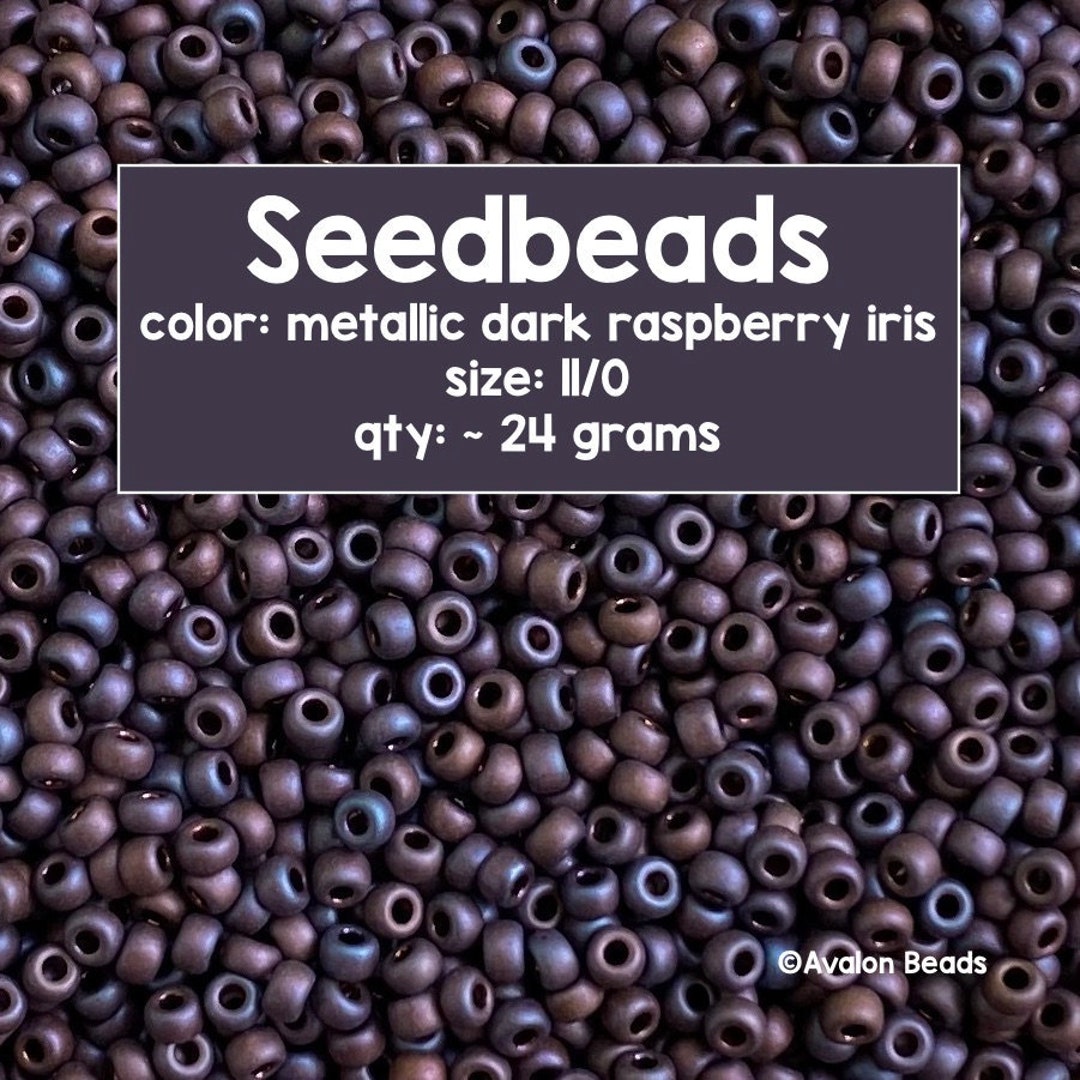 Size 11/0 Japanese Miyuki Seedbeads, Metallic Dark Raspberry Iris