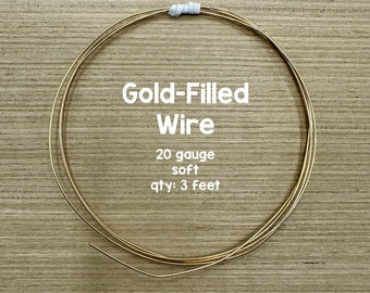 20 Gauge Gold Filled Wire, Round, Soft Temper, 3 Feet