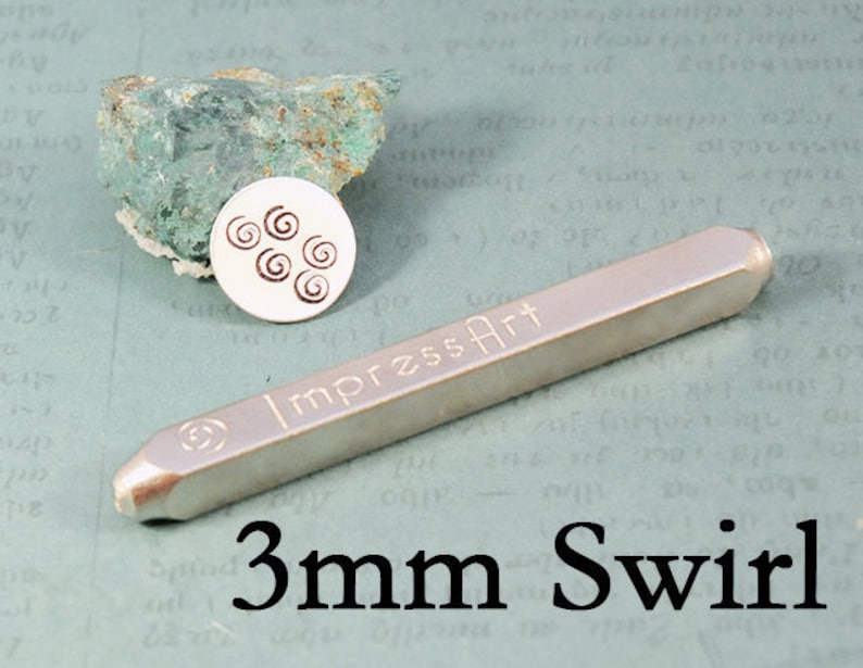 3mm Small Swirling Design Boogie Swirl Metal Stamp ImpressArt