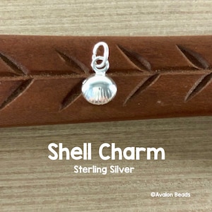 Shell Charm - Sterling Silver - Scallop Shell Charm - Seashell - 7x10mm - Sold Per Piece