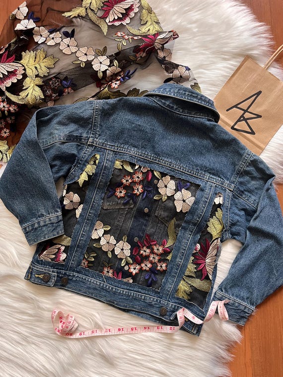 Upcycled Denim Jacket – Handmade from Recycled Fabrics, One of a Kind