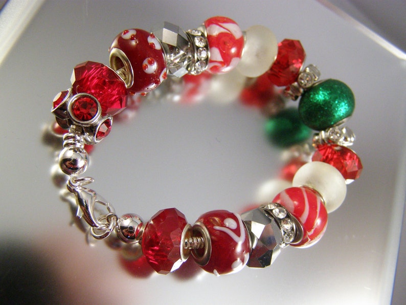 Large Bead Christmas Bracelet Etsy